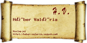 Héber Valéria névjegykártya
